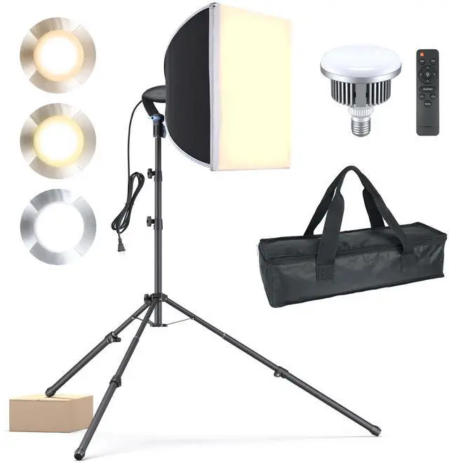 Main image of Lincostore Softbox Photography Lighting Kit with Professional 85W LED Bulbs, Studio Lights for Photography/Video Recording/Live Streaming (16'' x 16'' Professional Softbox Lighting Kit)