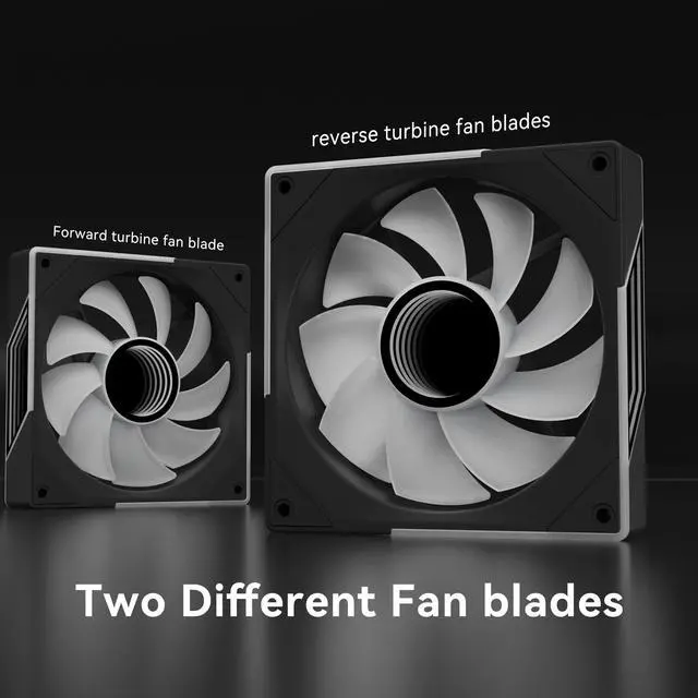 Alt view image 3 of 7 - 120mm RGB Case Fan, 4 Pin Control, Silent Infinity Mirror Fan (3, Black, Reverse 120mm)