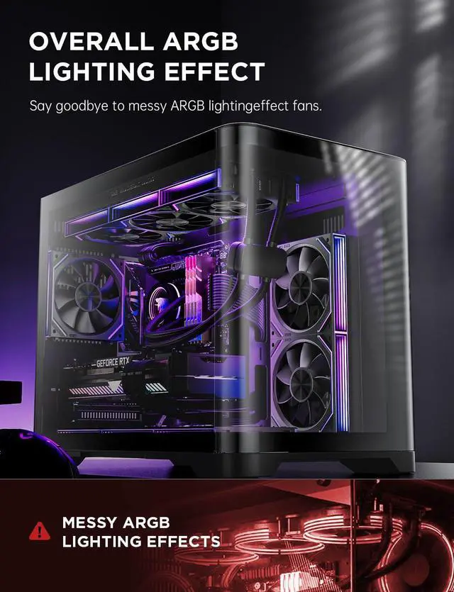 Alt view image 6 of 6 - Dawn 120mm Case Fan, ARGB PWM 1850RPM/71CFM Airflow, Forward & Reverse Blade Design, Low Noise, Precision HDB Bearings High Performance UNI PC Fan Modular Daisy Chain