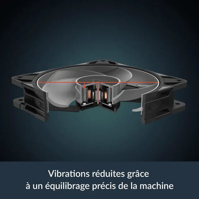 Alt view image 5 of 7 - P12 Pro Reverse A-RGB 120 mm Premium Fan with Reverse Airflow, PWM Fan with Y Cable Splitter, 500-3000 RPM, 0 RPM <5% PWM, 5V Digital RGB, hydrodynamic Bearing, 4-Pin - Black