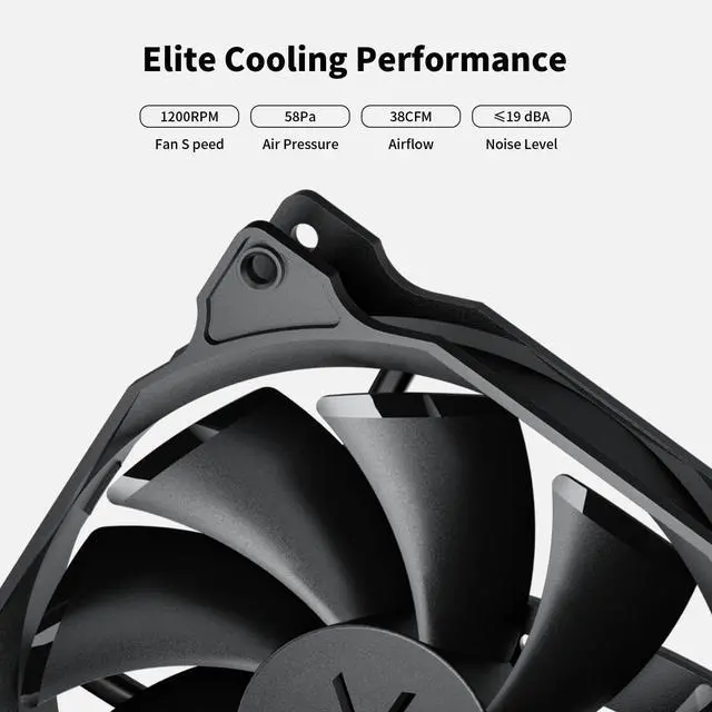 Alt view image 4 of 7 - 120mm Long Life Computer Case Fan Cooling Case Fan for Computer Cases Cooling,5-Pack,12BK3-5
