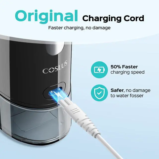 Alt view image 2 of 5 - Original Water Flosser Charger: for Aquasonic, Nicwell, Oralfree, Nicefeel, Hangsun, Tovendor, Zerhunt Figure-8 Replacement Charger Water Flosser, Dental Pick Charger Cord, USB A White