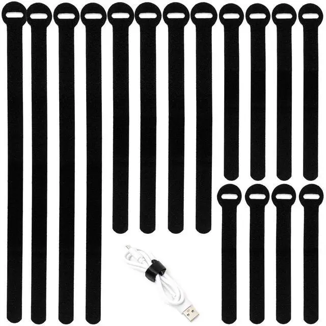 Main image of 150PCS Reusable Cable Ties - 4+6+8+10inch Multi-Purpose Cable management Hook & Loop Cable Straps Wire Ties,Adjustable Fastening Cord Organizer,Cable Organizer for Home,Office and Data Centers,Black