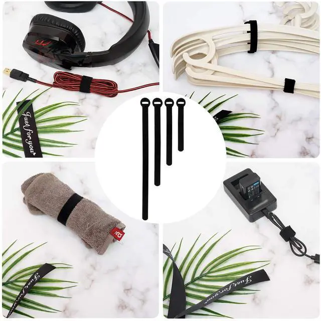 Alt view image 5 of 7 - 150PCS Reusable Cable Ties - 4+6+8+10inch Multi-Purpose Cable management Hook & Loop Cable Straps Wire Ties,Adjustable Fastening Cord Organizer,Cable Organizer for Home,Office and Data Centers,Black