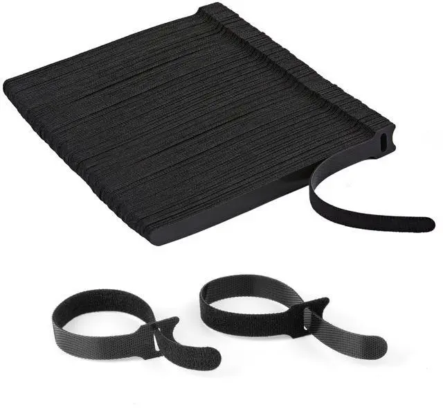 Main image of 130PCS Reusable Cable Ties with Hook and Loop, Multi-purpose Adjustable 8 Inch Cable Management Wire Ties Cable Straps for Organizing Home, Office and Data Centers, Black