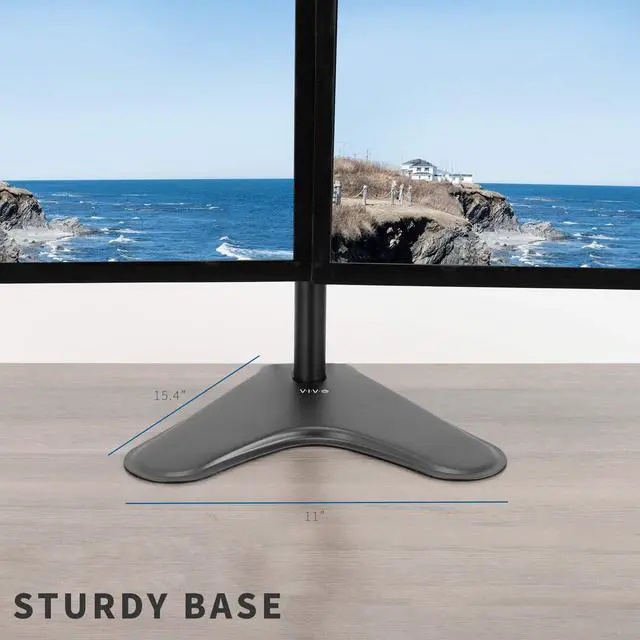 Alt view image 6 of 7 - Dual 13 to 30 inch Monitor Free-Standing Mount, Fully Adjustable Desk Stand, Holds 2 Flat or Curved Display Screens, STAND-V102F
