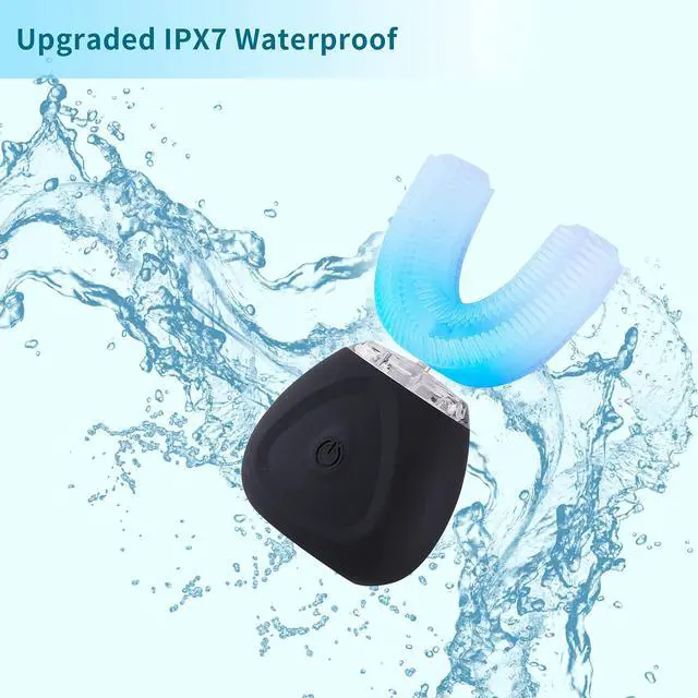 Alt view image 6 of 7 - Automatic U-Shaped Ultrasonic 360 Auto Toothbrush with Whitening Blue Light for Adults