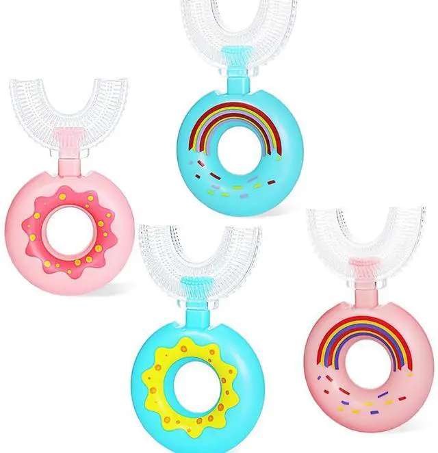 Main image of Toddler Toothbrush U Shaped,Lovely Colorful Food Grade Kids Toothbrush for 2-8 Years Old,Stocking Stuffers for Your Kids (4 Pack)