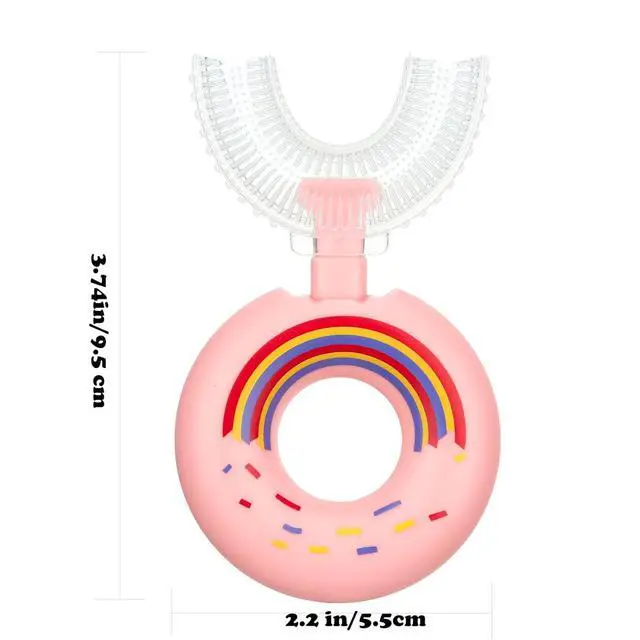 Alt view image 2 of 7 - Toddler Toothbrush U Shaped,Lovely Colorful Food Grade Kids Toothbrush for 2-8 Years Old,Stocking Stuffers for Your Kids (4 Pack)