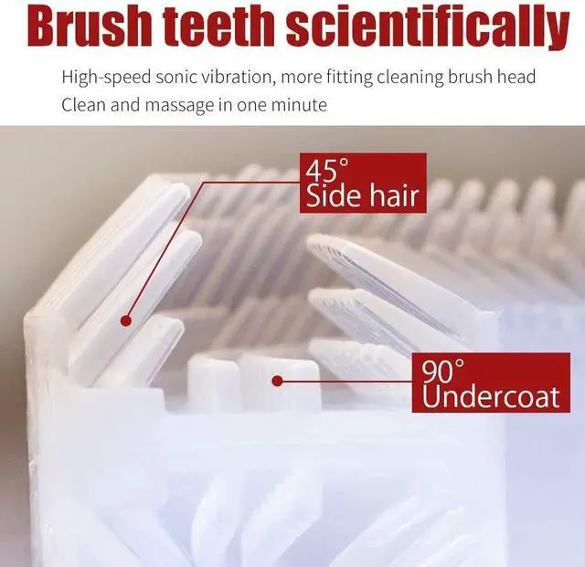 Alt view image 4 of 6 - Ultrasonic Toothbrush for Adults, Automatic Ultrasonic Toothbrush for Teeth Whitening, Rechargeable Electric Ultrasonic Toothbrush for Home and Travel Use, 360° Mouth Cleansing (Black)