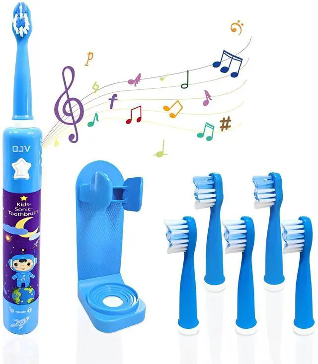 Main image of 8620 Musical Electric Toothbrushes for Kids Children, 3 Modes 2 Min Timer, 6 Bristles Rechargeable Power Smart Sonic Music Play Song Toothbrush for Girls Age 3-14 with Wall Mounted Holder (Blue)