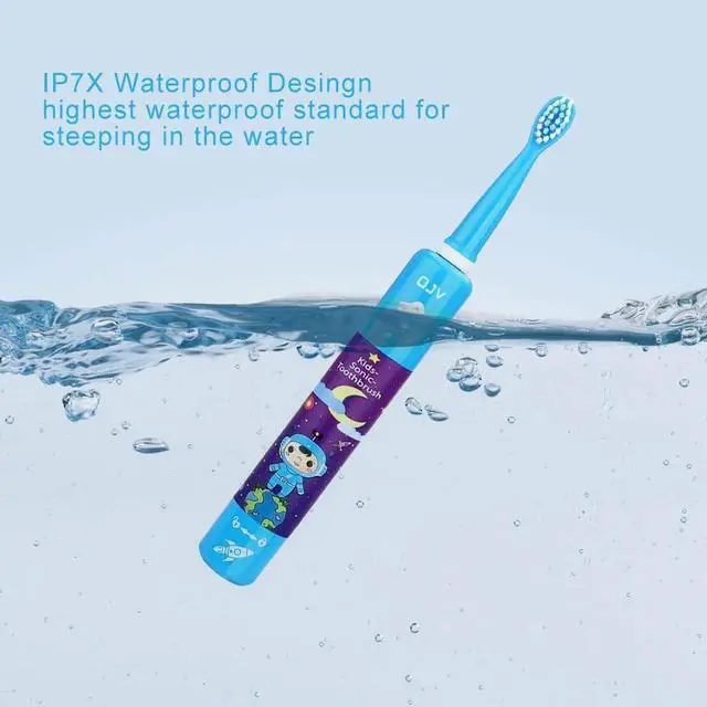 Alt view image 7 of 7 - 8620 Musical Electric Toothbrushes for Kids Children, 3 Modes 2 Min Timer, 6 Bristles Rechargeable Power Smart Sonic Music Play Song Toothbrush for Girls Age 3-14 with Wall Mounted Holder (Blue)