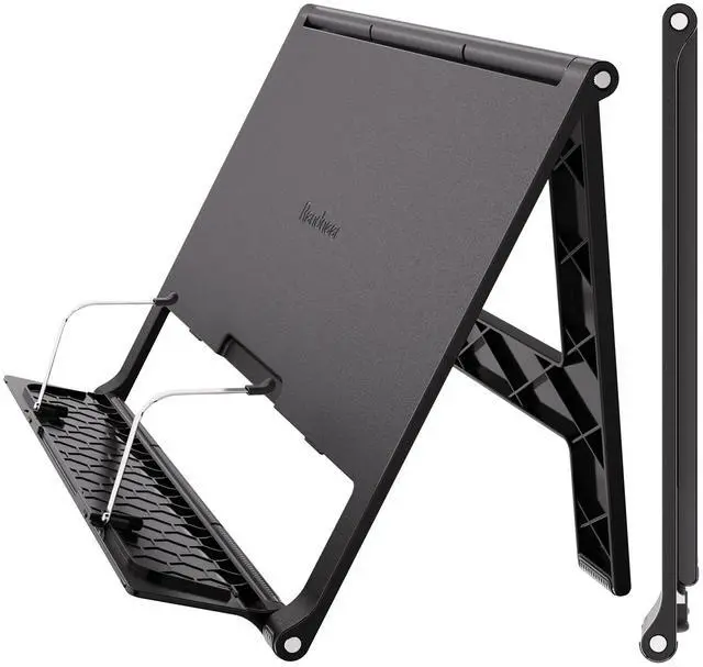 Main image of Portable Book Stand Free Angle Adjustable Book Holder for Thick Textbook Collapsible Lightweight Book Rest (Black)