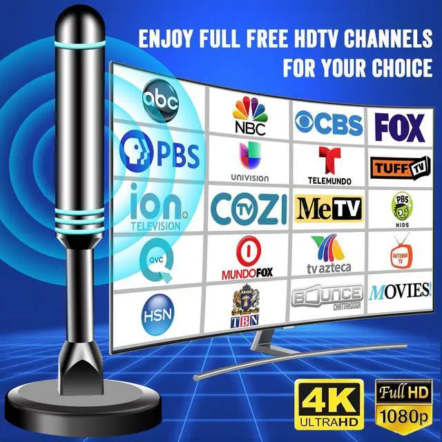Alt view image 3 of 7 - Digital Antenna for Smart TV Indoor, TV Antenna for Local Channels, Strong Magnetic Base TV Antenna Indoor for Easy Installation, Long Range Reception for 4k 1080p, Support All Smart/Old TVs (Blue)