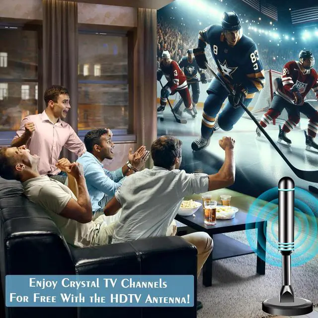 Alt view image 7 of 7 - Digital Antenna for Smart TV Indoor, TV Antenna for Local Channels, Strong Magnetic Base TV Antenna Indoor for Easy Installation, Long Range Reception for 4k 1080p, Support All Smart/Old TVs (Blue)