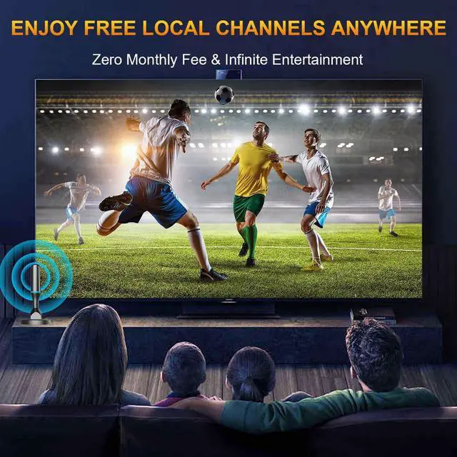 Alt view image 2 of 7 - TV Antenna for Local Channels Indoor - 4K HD Digital Antenna for Smart TV Indoor, No Cable Needed - Magnetic Base, 360° Reception, 8.2Ft Cable, Long Range - Support HDTVs with Built-in Tuner