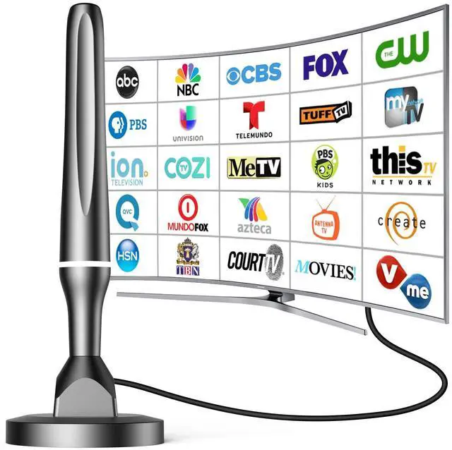 Main image of TV Antenna Indoor, Digital TV Antenna for Smart TV, Long Range & 360° Reception, Strong Magnetic Base, Supports 4K 1080p Local Channels, Easy Setup for All TVs