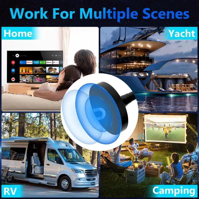 Alt view image 5 of 7 - TV Antenna Indoor, Digital TV Antenna for Smart TV, Long Range & 360° Reception, Strong Magnetic Base, Supports 4K 1080p Local Channels, Easy Setup for All TVs