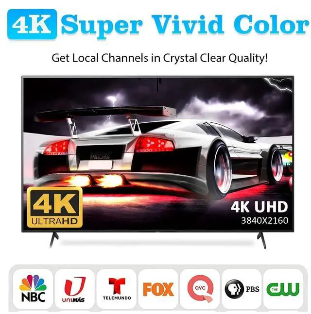 Alt view image 4 of 7 - Indoor TV Antenna, 280 Mile Long Range Digital HDTV Antenna with Magnetic Base, 4K 1080P Reception, Black, 16.5ft Coaxial Cable for Smart TVs