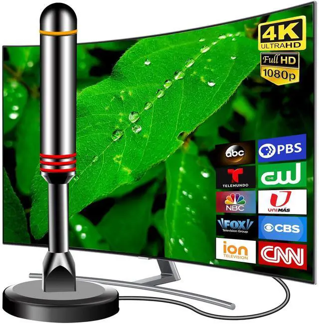 Main image of TV Antenna Indoor, Digital HDTV Antennas Indoor with Strong Magnetic Base 360°&Long Range Reception for Local Channels, Easy Setup Antenna for 10FT Long Cable(5.0 in)