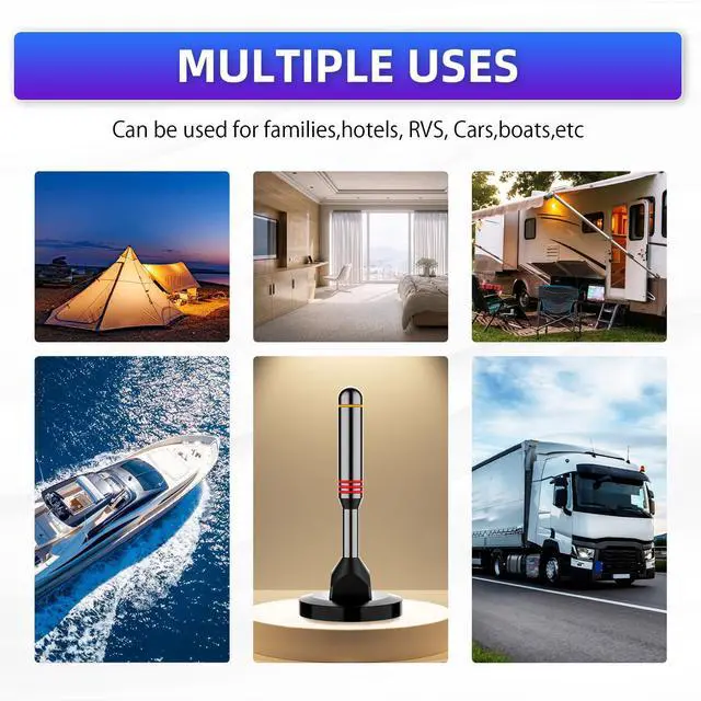 Alt view image 7 of 7 - TV Antenna Indoor, Digital HDTV Antennas Indoor with Strong Magnetic Base 360°&Long Range Reception for Local Channels, Easy Setup Antenna for 10FT Long Cable(5.0 in)