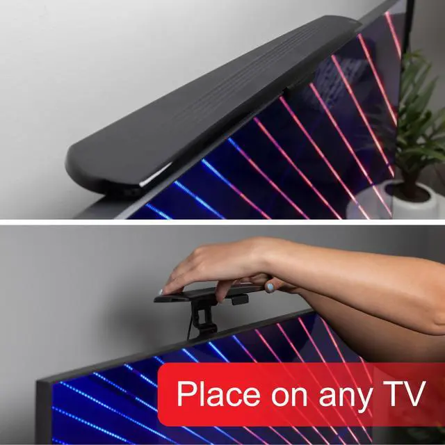 Alt view image 4 of 7 - Hover Digital TV Antenna Indoor for Smart TV, Long Range HD Local Channels, Easy Mount on Top Design, Supports 4K 1080P HDTV VHF UHF, 360° Reception, 83713