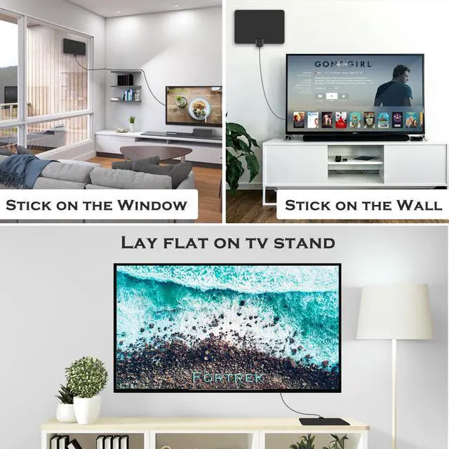 Alt view image 3 of 7 - TV Antenna Indoor, 2026 Digital TV Antenna for Local Channels, HDTV Antenna for TV Without Cable for Smart/Old TV Long Range Reception Support 4K 1080p A41