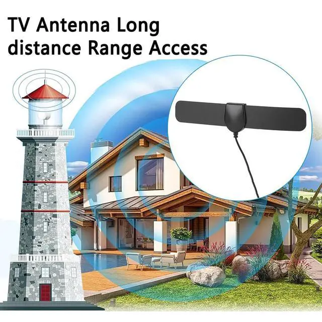 Alt view image 5 of 6 - 2026 Digital HDTV Antenna Indoor, 360° Reception Amplified TV Antenna Supports 4K 1080P, Portable Easy Installation with 10.5ft Coaxial Cable, Compatible with All Smart TVs Antenna for Local Channels