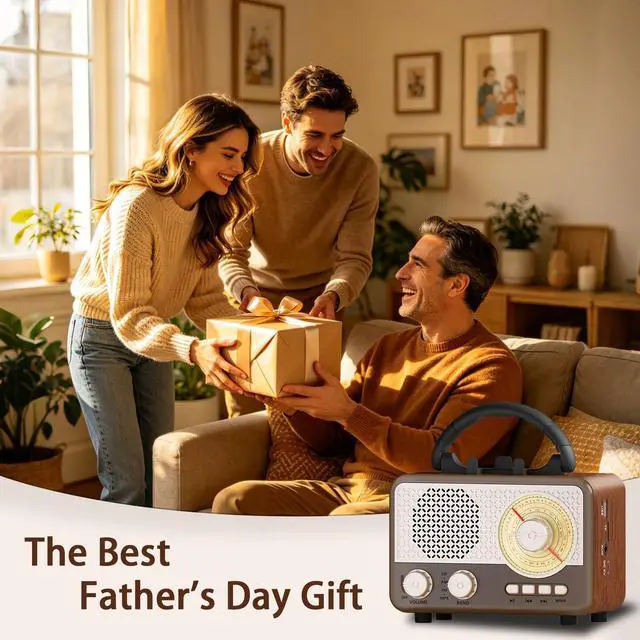 Alt view image 2 of 7 - Radio Portable AM FM SW Bluetooth Speaker Vintage Radios with Phone Stand TF Card/AUX/USB Small Retro Radio Battery Powered&Solar for Outdoor Old Vintage Decor Birthday Gifts for Women,Men,Dad