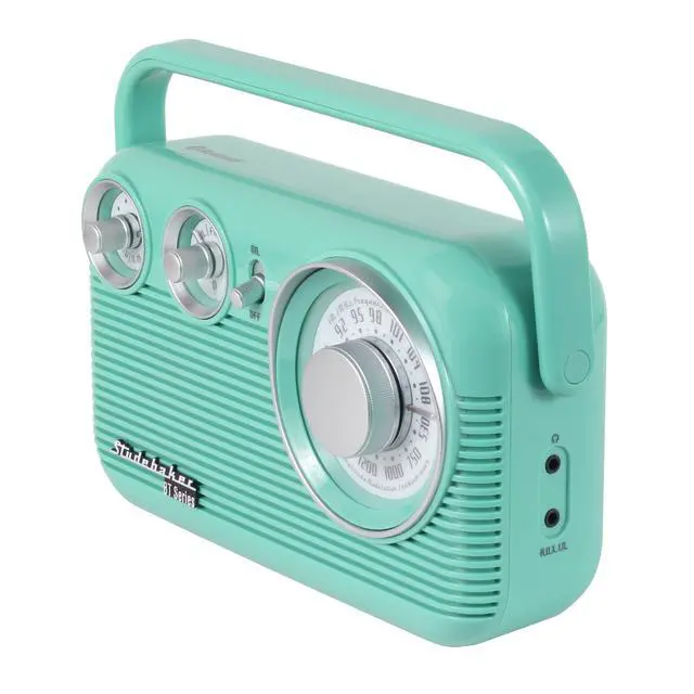 Alt view image 4 of 5 - SB2003BT Bluetooth Retro Portable AM/FM Radio with AC or Battery Operation (Teal)