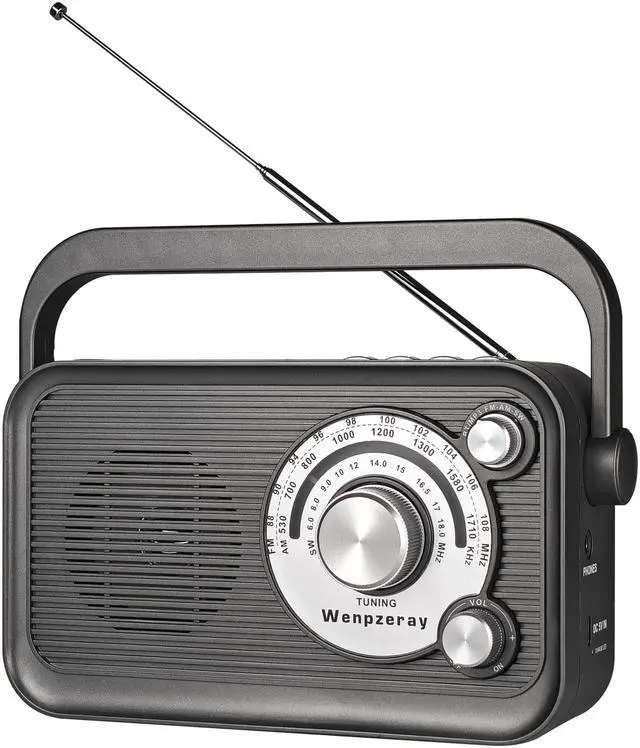 Main image of D218 Portable AM FM SW Radio Vintage Analog Transistor Bluetooth Speaker Battery Powered with Large Tuning Knob Headphone Jack USB/TF Card Jack Easy to Use Gift for Family or Friend (Grey)