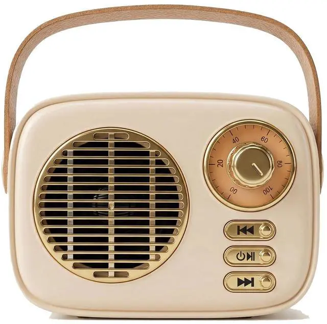 Main image of Retro Bluetooth Speaker, Vintage Decor, Gifts for Women Men Teen Girls,Portable Wireless Bluetooth Speaker, Cute Aesthetic Style for Office Kitchen Desk Bedroom Outdoor Support USB/TF Card/AUX (Beige)