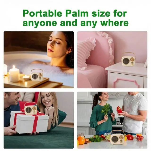 Alt view image 2 of 7 - Retro Bluetooth Speaker, Vintage Decor, Gifts for Women Men Teen Girls,Portable Wireless Bluetooth Speaker, Cute Aesthetic Style for Office Kitchen Desk Bedroom Outdoor Support USB/TF Card/AUX (Beige)