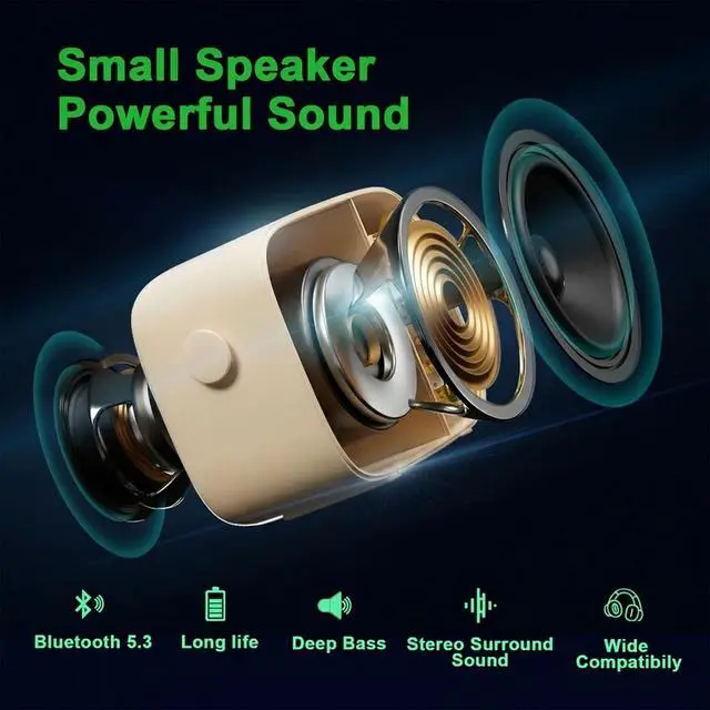 Alt view image 4 of 7 - Retro Bluetooth Speaker, Vintage Decor, Gifts for Women Men Teen Girls,Portable Wireless Bluetooth Speaker, Cute Aesthetic Style for Office Kitchen Desk Bedroom Outdoor Support USB/TF Card/AUX (Beige)