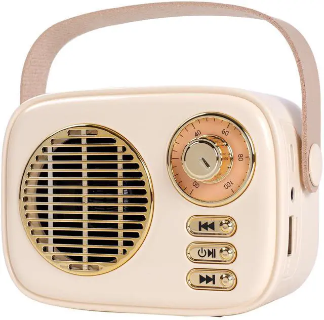 Main image of Retro Bluetooth Speaker, Vintage Decor,Best Birthday Gifts Ideas for Women Teenage, Support USB/TF/AUX for Antique Bedroom,Kitchen,Office,Desk Decor (Beige)