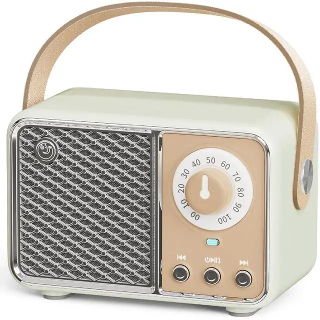 Main image of Retro Bluetooth Speaker, Vintage Decor, Portable Small Wireless Radio Bluetooth Speaker, Cute Aesthetic Style for Office Kitchen Desk Bedroom Outdoor Support TF Card/AUX (Lime)