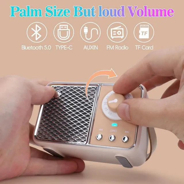 Alt view image 3 of 7 - Retro Bluetooth Speaker, Vintage Decor, Portable Small Wireless Radio Bluetooth Speaker, Cute Aesthetic Style for Office Kitchen Desk Bedroom Outdoor Support TF Card/AUX (Lime)