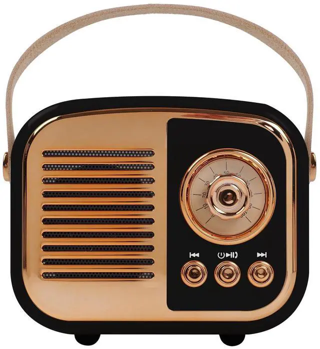 Main image of Retro Bluetooth Speaker, Vintage Wireless Speaker,Portable Mini Radio Old Fashion Style for Room Decor Kitchen Desk Bedroom Office,Supports TWS Pairing for iPhone,Android Devices (Black)