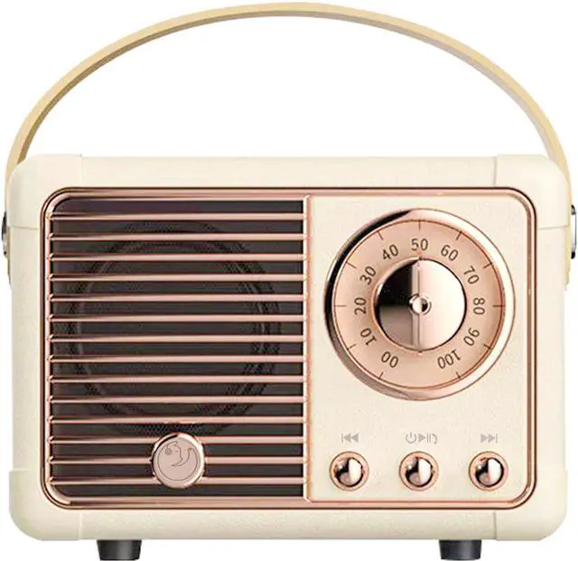 Main image of Retro Bluetooth Speaker, Mini Bluetooth Speaker Wireless with Stereo Sound,Hands-Free Call,400mA Battery,TF Card, Aux Line, for iOS Android Smartphone Home Office, Birthday Gifts White