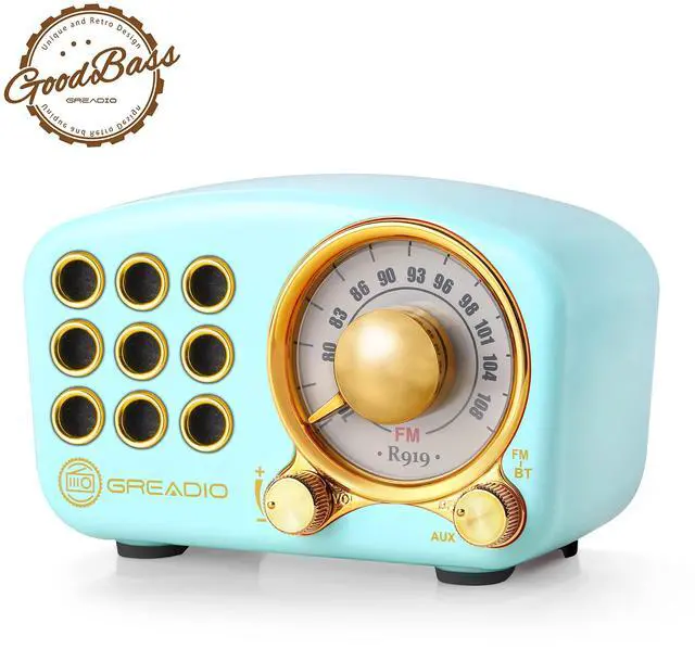 Main image of Retro Bluetooth Speaker, Vintage Radio-FM Radio with Old Fashioned Classic Style, Strong Bass Enhancement, Loud Volume, Bluetooth 5.0 Wireless Connection, TF Card and MP3 Player (Blue)