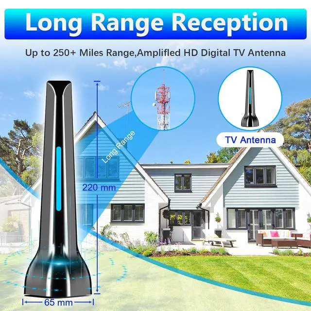 Alt view image 5 of 7 - TV Antennas for Smart Indoor, Long Range & 360° Reception with Magnetic Base for Easy Installation, Digital HDTV Antenna Supports 4K, 1080p for Smart TV Local Channels
