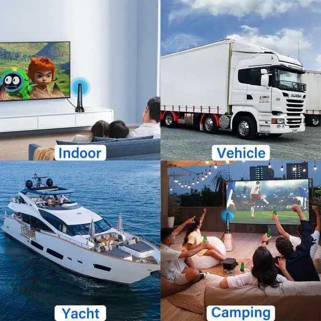 Alt view image 7 of 7 - TV Antennas for Smart Indoor, Long Range & 360° Reception with Magnetic Base for Easy Installation, Digital HDTV Antenna Supports 4K, 1080p for Smart TV Local Channels