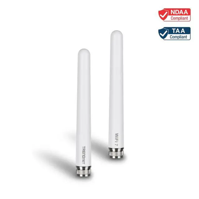 Alt view image 2 of 5 - 3/6/7 dBi Outdoor Tri-Band Omni Antenna Kit, TEW-A057, 2.4GHz, 5GHz, 6GHz, Compatible with 802.11be/ ax/ac/n/g/b/a Routers and Access Points, N-Type Connector, White