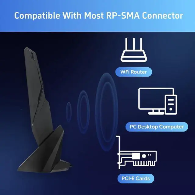 Alt view image 4 of 7 - SMA WiFi 6e 2T2R Antenna 2.4G/5G Dual Band for GIGABYTE AORUS Z390 Z270 Z370 Z490 Z590 Z690 X470 X570 X570S X570I H470 H470I H610 B460 B450 B550 B560 B660 AX X299X Magnetic Base PC Desktop