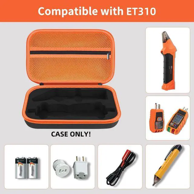 Alt view image 3 of 7 - Hard Case for Klein Tools ET310 AC Circuit Breaker Finder Electric Tester & 80041 Outlet Repair Tool Kit & RT250 GFCI Outlet Tester and Accessories Electrical Tools Storage Organizer Bag (Case Only)