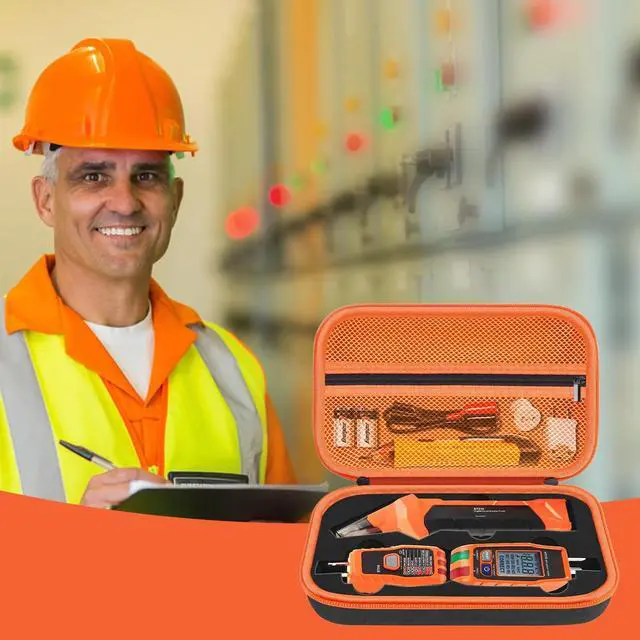 Alt view image 7 of 7 - Hard Case for Klein Tools ET310 AC Circuit Breaker Finder Electric Tester & 80041 Outlet Repair Tool Kit & RT250 GFCI Outlet Tester and Accessories Electrical Tools Storage Organizer Bag (Case Only)