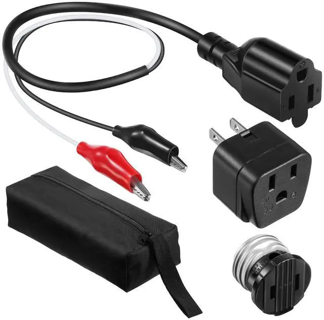 Main image of Circuit Breaker Finder Adapter Accessory Kit, Circuit Breaker Leads Tester with Clips, Light Socket, 3-2 Prong Grounding Outlet Adapter and Carrying Case Compatible with ET300 ET310