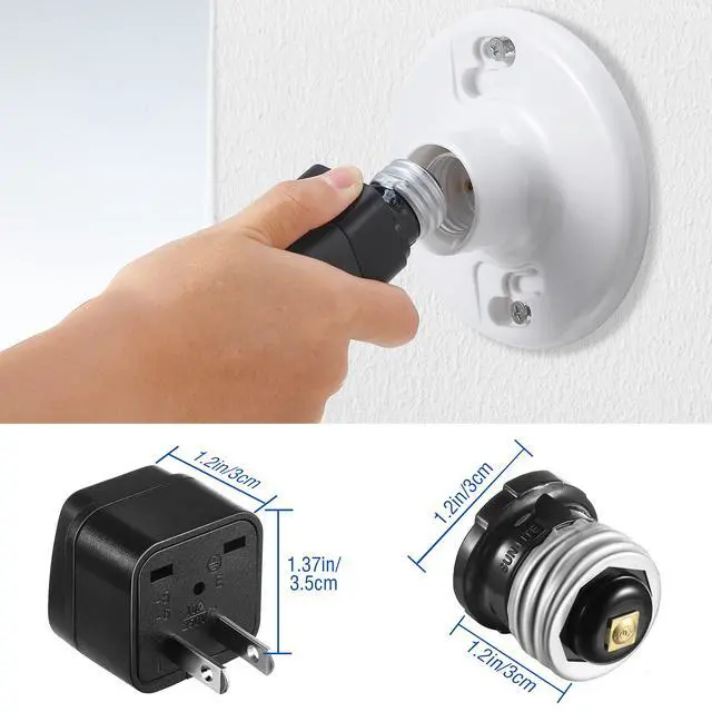 Alt view image 4 of 6 - Circuit Breaker Finder Adapter Accessory Kit, Circuit Breaker Leads Tester with Clips, Light Socket, 3-2 Prong Grounding Outlet Adapter and Carrying Case Compatible with ET300 ET310