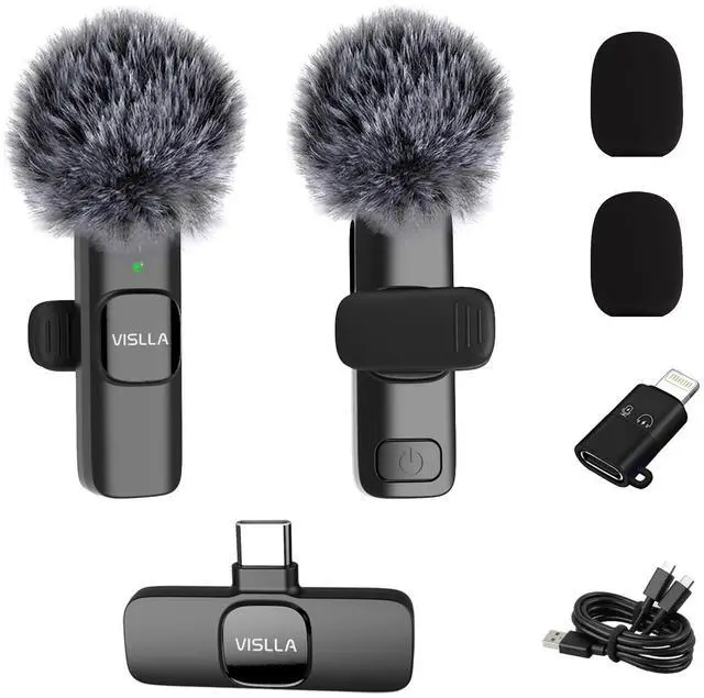 Main image of Mini Microphone for iPhone & Android,11H Battery, Noise Cancelling Wireless Lavalier Mic, Clip On Lapel Mic Pro for Content Creator Vlogging/YouTube/Tiktok/Video Recording/Streaming/Interview
