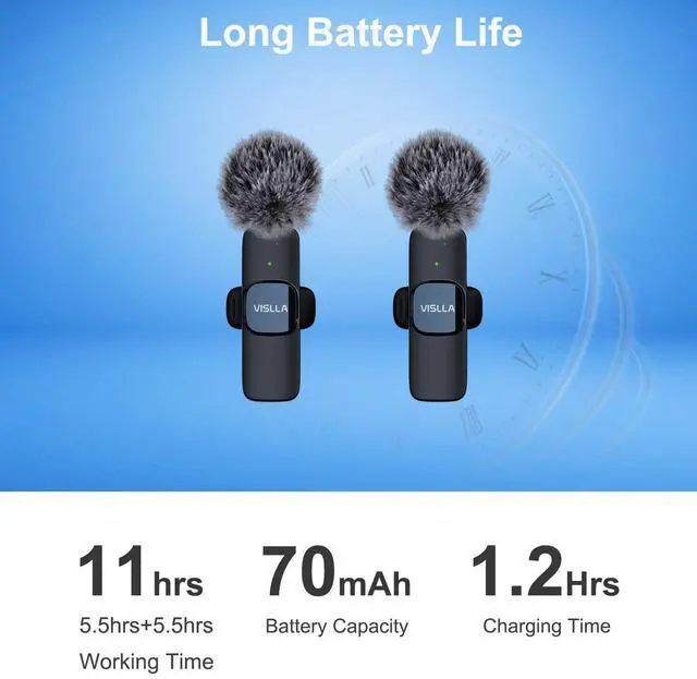 Alt view image 3 of 7 - Mini Microphone for iPhone & Android,11H Battery, Noise Cancelling Wireless Lavalier Mic, Clip On Lapel Mic Pro for Content Creator Vlogging/YouTube/Tiktok/Video Recording/Streaming/Interview
